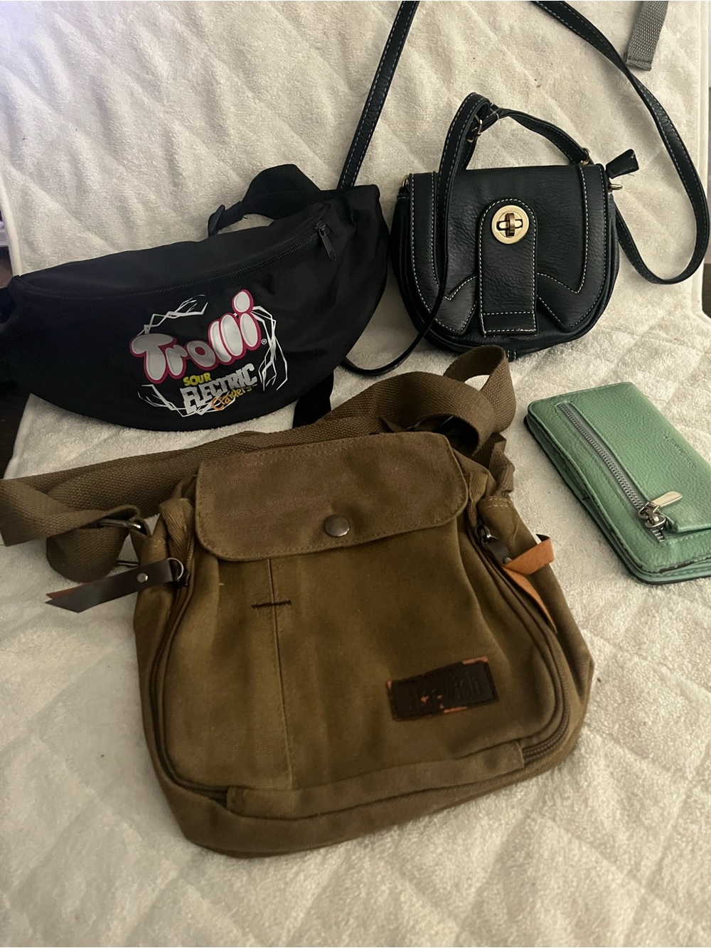 Canvas Crossbody Bag in Olive Brown - Casual Everyday Shoulder Bag 4 set H59